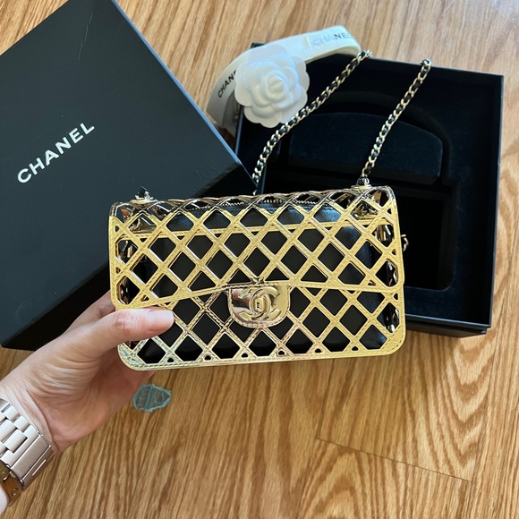 CHANEL Handbags - Just sharing!! Chanel metal cage evening bag